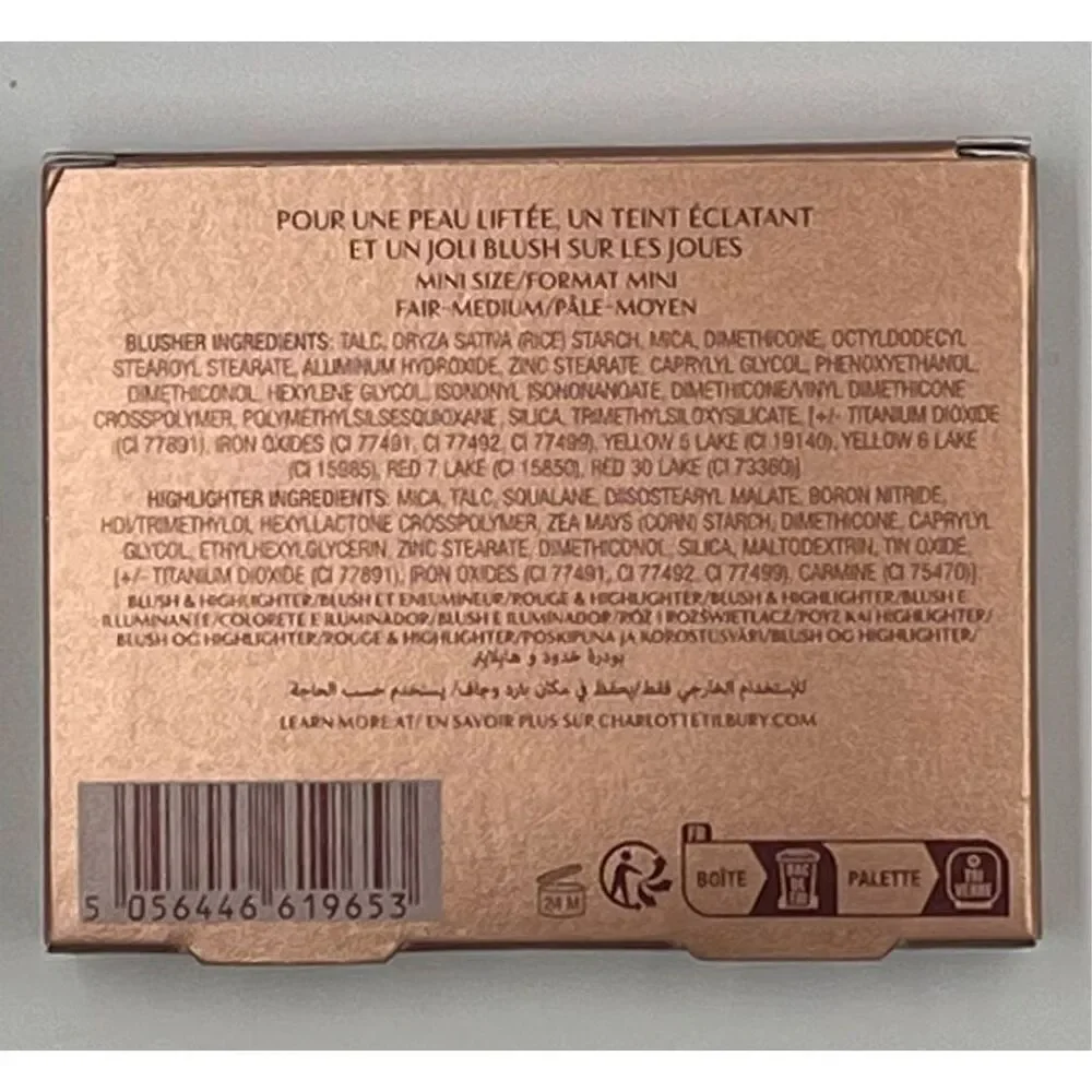 Charlotte Tilbury Hollywood Blush & Glow Glide Palette Fair/Light- Medium NIB